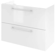 Mobile da bagno sotto lavabo Remix bianco lamellare lucido L 75 x H 58 x P 33 cm 2 cassetti, lavabo non incluso