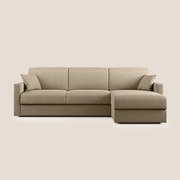 Chris Divano letto angolare con penisola in microfibra smacchiabile T11 beige 248 cm Destro (mat. 120x197)