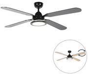 Ventilatore a soffitto nero con telecomando - Fanattic