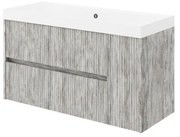 Mobile sottolavabo e lavabo Portofino per vasca centrale grigio antico in mdf L 100 x H 50.5 x P 40 cm, 1 anta 2 cassetti