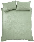 Set copripiumino e federa verde in crêpe per letto matrimoniale e per letto esteso 230x220 cm Heatset Wave – Catherine Lansfield