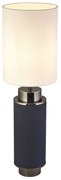 Lampada Scrivania Contemporanea Flask Acciaio Blu Tessuto Bianco 1 Luce E27