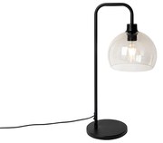 Lampada da tavolo moderna nera con effetto vetro fumè - Maly