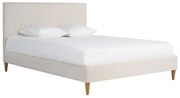 Letto matrimoniale 160x200 in tessuto beige SIDONIE