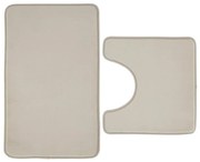 Set di tappetini per il bagno beige in memory foam 2 pz per WC 50x80 cm Anti-Bacterial – Catherine Lansfield