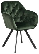 Sedia da pranzo verde in imbottito con braccioli Lola – Actona