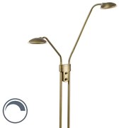 Moderna lampada da terra in bronzo con lampada da lettura incl. LED - Eva