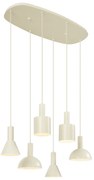 Lampada a sospensione scandinava color crema a 6 luci - Biles