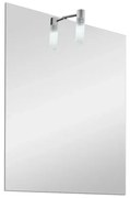 Specchio bagno 50x60 cm reversibile con luce LED in vetro satinato