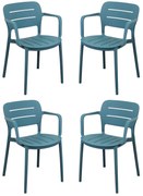 HAZEL - set 4 poltrone in polipropilene impilabili