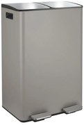Cestino per la spazzatura grigio tortora in acciaio per raccolta differenziata/con pedale 2x30 l Aliya – Spirella