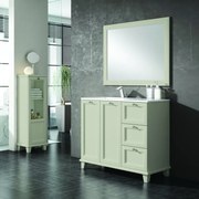 Mobile da bagno sotto lavabo Unike perla laccato opaco L 102.7 x H 85 x P 46 cm 3 cassetti 2 ante, lavabo non incluso