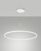Leo sospensione bianca a led 60w 3000k 6300lm d.100cm dimmerabile dali