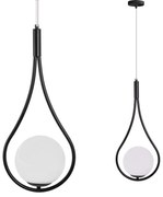 LAMPADA A SOSPENSIONE A SFERA IN VETRO G111-1W NERO E27