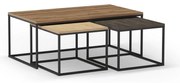 Set di 3 tavolini in colore naturale 60x110 cm Camelia - Marckeric