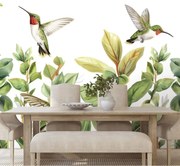 Carta da parati – Colibrì e foglie