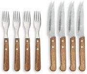 Set di coltelli da carne argentati/di colore naturale in acciaio inox 8 pz – Holm