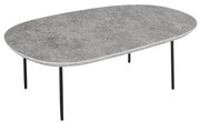 Tavolino con piano sagomato in legno Cemento e base in metallo - FLUX Large