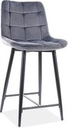 Sgabello da bar Chic H-2 in grigio - H92 cm