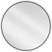 Mexen Loft specchio bagno rotondo 80 cm, cornice nera - 9850-080-080-000-70