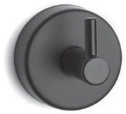 Kamalu - Appendino bagno gancio singolo a muro in acciaio inox finitura nera opaca | MONDE-N