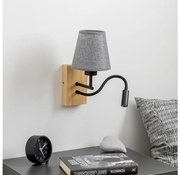 Brilagi - Applique a LED NUBILA WOOD 1xE27/25W/230V + LED/3W quercia/grigio