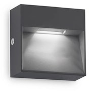 Applique Da Parete Contemporaneo Dedra Alluminio Grigio Led 1,5W 3000K Ip65