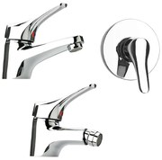 Set miscelatori lavabo bidet e doccia incasso cromati Piralla Ariel scarico incluso