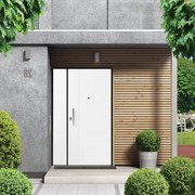Porta blindata YALE Tiger 2 ante L 80 x H 210 cm bianco apertura destra