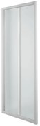 Porta doccia pieghevole Plumin, L 70 cm x H 185 cm x SP 4 mm, profilo bianco, vetro smerigliato