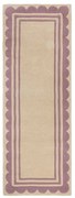 Passatoia in lana tessuta a mano di colore viola-naturale 80x230 cm Lois Scallop - Flair Rugs