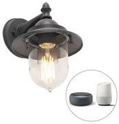 Smart lampada da parete per esterni grigio scuro con Wifi ST64 - Oxford