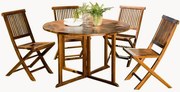 Set da pranzo da giardino in legno di teak con foro per ombrellone Maeva, set da 5