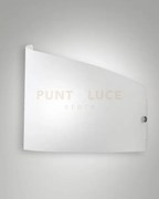 Moa applique bianca in metallo e vetro curvato 1 luce attacco e27