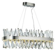 Lampadario Moderno Akasha Metallo Nichel Satinato Cristallo K9 Led 90W