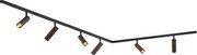 Sistema di illuminazione a binario moderno con 6 faretti bronzo scuro 1 fase - Slimline Uzzy