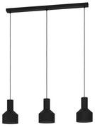 Lampadario Moderno Casibare 3 Luci Acciaio Nero