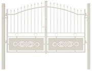 Cancello manuale a battente Lavaredo in acciaio, apertura centrale, L 308.5, H 165-195 cm, di colore bianco