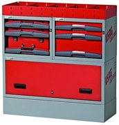 Armadietto da officina USAG Composizione per allestimento furgone in acciaio  6 cassetti 1 ripiani, L 99 x P 37.5 x H 101.4 cm