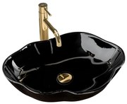 Lavabo da appoggio Rea Pearl Black