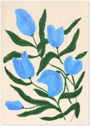 Stampa digitale incorniciata Blue Tulips