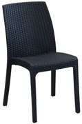 Sedia Virginia - Seduta in Wicker con Struttura in Plastica Stampata, Antracite