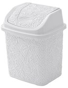 Pattumiera bagno in plastica bianca capienza 5,5 lt con coperchio basculante