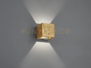 Applique a parete led legno cubo bi-emissione brad 223710130