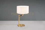Cassio lampada da tavolo metallo ottone con paralume bianco h. 48,3...