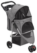 Passeggino per cani pieghevole grigio 80x46x98cm tessuto oxford