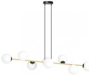 Lampadario a sospensione GRAVITY 8 Nero/Bianco e Oro 8xE14 Colore del corpo Nero e Oro