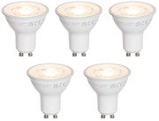 Set di 5 lampadine LED GU10 50mm trasparenti 7,5W 800 lm 3000K
