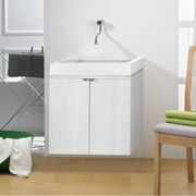 Mobile lavanderia con lavabo incluso Exe in abs olmo perla P 50 x L 60 x H 84 cm