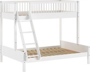 Letto da bambini a castello bianco in faggio massiccio con rete inclusa 140x200/90x200 cm Forrest – Vipack